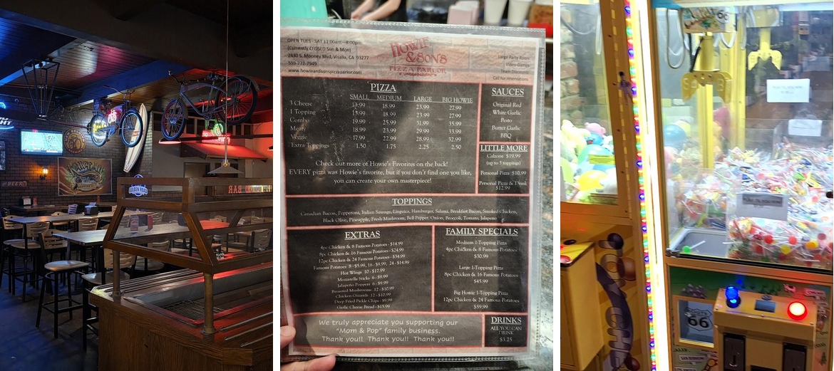Howie & Son's Pizza Parlor Menu